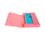 Chemise box plastique Exacompta Chromaline 25 x 33 cm dos 6 cm couleurs assorties pastel