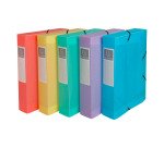 Chemise box plastique Exacompta Chromaline 25 x 33 cm dos 6 cm coloris assortis pastel