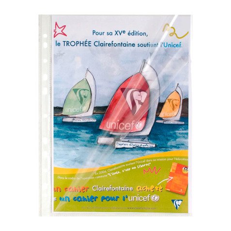 Pochettes perforées Exacompta A4 polypropylène lisse 6/100e ouverture sur 2 côtés - Boite de 100