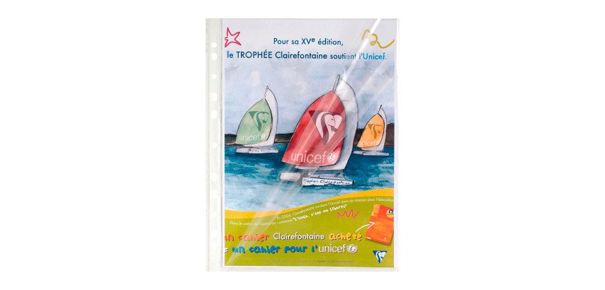 Pochettes perforées Exacompta A4 polypropylène lisse 6/100e ouverture sur 2 côtés - Boite de 100