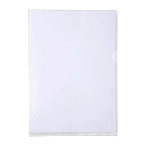 Chemise coin plastique Exacompta A4 polypropylène 13/100e transparente - Paquet de 100