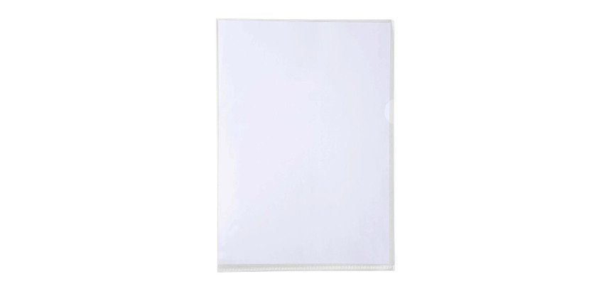 Chemise coin plastique Exacompta A4 polypropylène 13/100e transparente - Paquet de 100