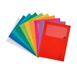 L-map papier met venster Forever Exacompta in felle kleuren - Pakket van 25