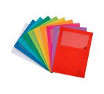 Chemise coin papier avec fenêtre Forever Exacompta couleurs assorties vif - Paquet de 25