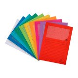 Chemise coin papier avec fenêtre Forever Exacompta couleurs assorties vif - Paquet de 25