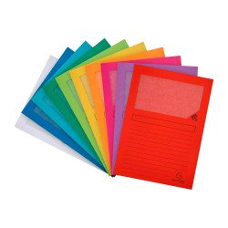 Chemise coin papier avec fenêtre Forever Exacompta coloris assortis vif - Paquet de 25