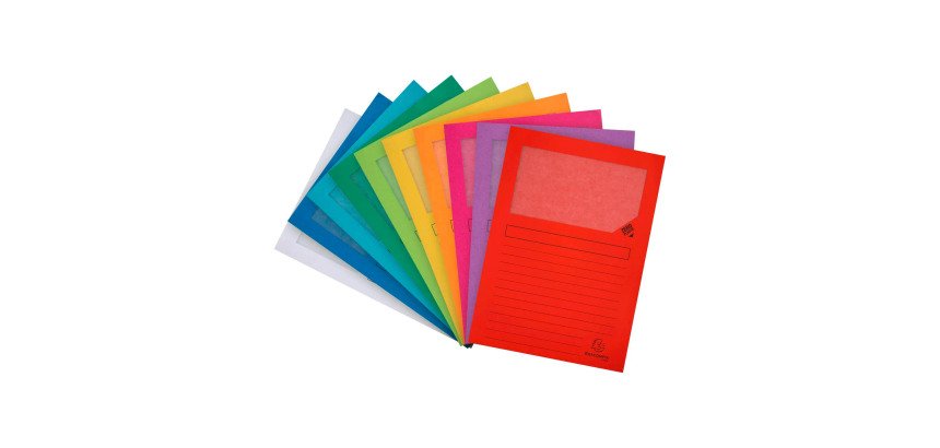 Chemise coin papier avec fenêtre Forever Exacompta couleurs assorties vif - Paquet de 25