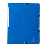 Chemises à élastiques sans rabats carte lustrée 400 g Exacompta 24 x 32 cm - Bleu