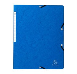 Elastiekmap  zonder flappen glanskarton 400 g Exacompta 24 x 32 cm blauw