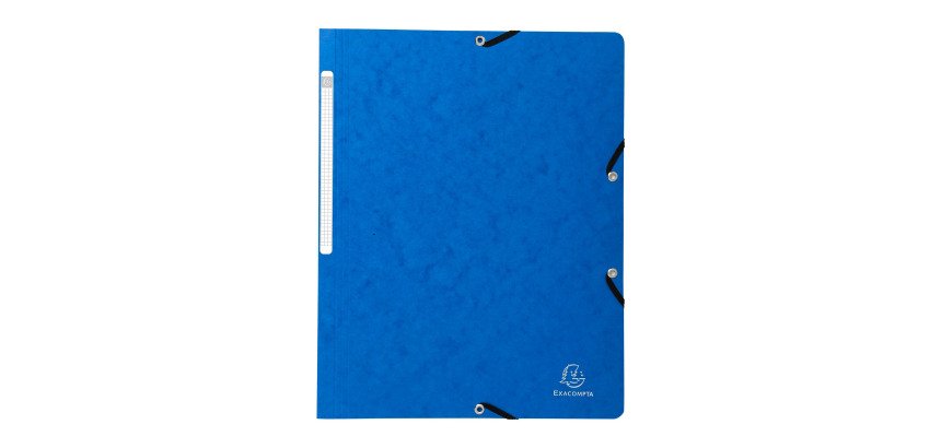 Chemises à élastiques sans rabats carte lustrée 400 g Exacompta 24 x 32 cm - Bleu