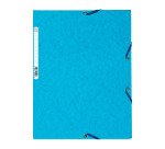 Chemise à élastique 3 rabats carte lustrée Exacompta 24 x 32 cm dos 2 cm coloris assortis