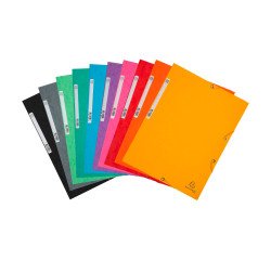 Shirt with elastic 3 flaps glossy card Exacompta 24 x 32 cm spine 2 cm assorted colors