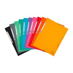 Chemise à élastique 3 rabats carte lustrée Exacompta 24 x 32 cm dos 2 cm couleurs assorties