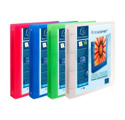 Binder 4 rings plasticized Exacompta KREACOVER® Chromaline customizable A4+ Maxi - Spine 4 cm
