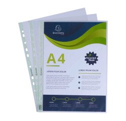 Pochettes perforées Exacompta Forever A4 polypropylène recyclé grainé 6/100e - Boite de 100