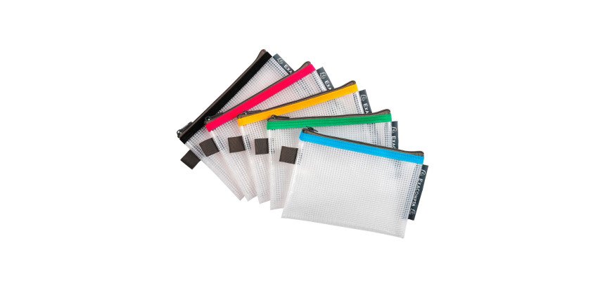 Pochette de rangement à fermeture éclair A6 Exacompta coloris assortis