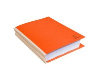 Sucarpetas de cartón Exacompta con fuelle, lomo de lona 24 x 32 cm - Pack de 25 naranja