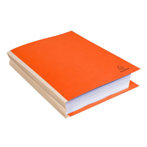 Sucarpetas de cartón Exacompta con fuelle, lomo de lona 24 x 32 cm - Pack de 25 naranja