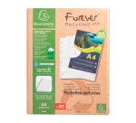 Pochettes perforées Exacompta Forever A4 polypropylène recyclé grainé 6/100e - Boite de 100