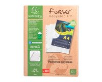 Perforated sleeves Exacompta Forever A4 recycled grained polypropylene 6/100 - Box of 100