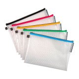 Pochette de rangement à fermeture éclair A4 Exacompta coloris assortis