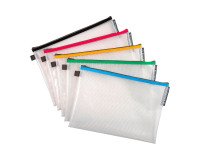 Storage pouch with zipper closure A4 Exacompta assorted colors