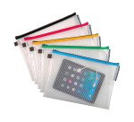 Pochette de rangement à fermeture éclair A4 Exacompta coloris assortis