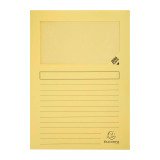 Chemise coin papier avec fenêtre Super Exacompta jaune - Paquet de 100