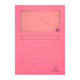 Chemise coin papier avec fenêtre Super Exacompta rose - Paquet de 100