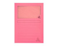 Chemise coin papier avec fenêtre Super Exacompta rose - Paquet de 100