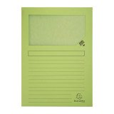 Chemise coin papier avec fenêtre Super Exacompta vert - Paquet de 100