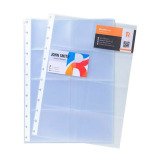 Geperforeerde hoesjes Exacompta A4 voor visitekaartjes in glad polypropyleen 12/100 - Doos van 10