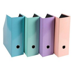 Exacompta Aquarel Magazine Files 10 cm spine assorted pastel colors - Pack of 2