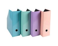 Range-revues Exacompta Aquarel dos 10 cm coloris assortis pastel - Lot de 2