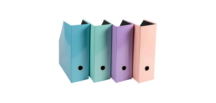 Range-revues Exacompta Aquarel dos 10 cm coloris assortis pastel - Lot de 2