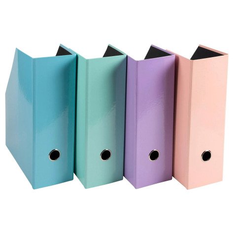 Range-revues Exacompta Aquarel dos 10 cm couleurs assorties pastel - Lot de 2