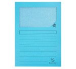 Chemises coin papier avec fenêtre Super Exacompta couleurs assorties - Paquet de 10