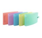 Classeur 2 anneaux plastifié Exacompta Chromaline pastel A5 et 125 x 200 mm - Dos 3 cm coloris assortis pastel