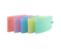 Classeur 2 anneaux plastifié Exacompta Chromaline pastel A5 et 125 x 200 mm - Dos 3 cm coloris assortis pastel