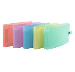 Ringband 2 ringen geplastificeerd Exacompta Chromaline pastel A5 en 125 x 200 mm - Rug 3 cm in verschillende pastelkleuren