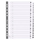 Intercalaire A4 carte blanc Exacompta 20 onglets numériques - 1 jeu