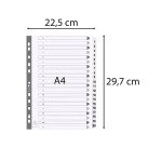 Intercalaire A4 carte blanc Exacompta 20 onglets numériques - 1 jeu