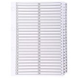 Intercalaire A4 carte blanc Exacompta 50 onglets numériques - 1 jeu