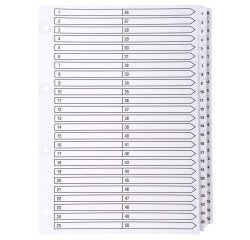 Tab divider A4 blank card Exacompta 50 numeric tabs - 1 set