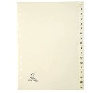 Intercalaire A4 carte ivoire Exacompta 18 onglets alphabétiques - 1 jeu