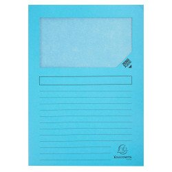 Chemise coin papier avec fenêtre Super Exacompta - Paquet de 100