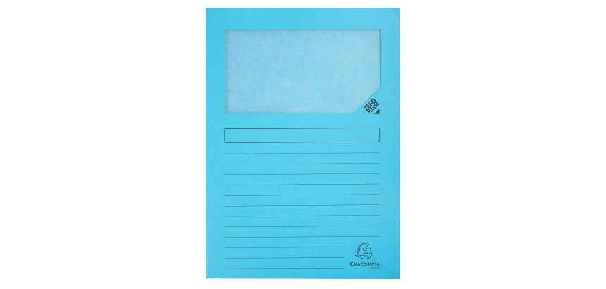 Chemise coin papier avec fenêtre Super Exacompta - Paquet de 100