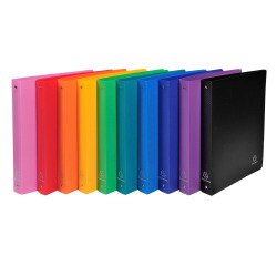 Binder 4 rings plasticized Exacompta Opak A4 Maxi - Back 4 cm assorted colors