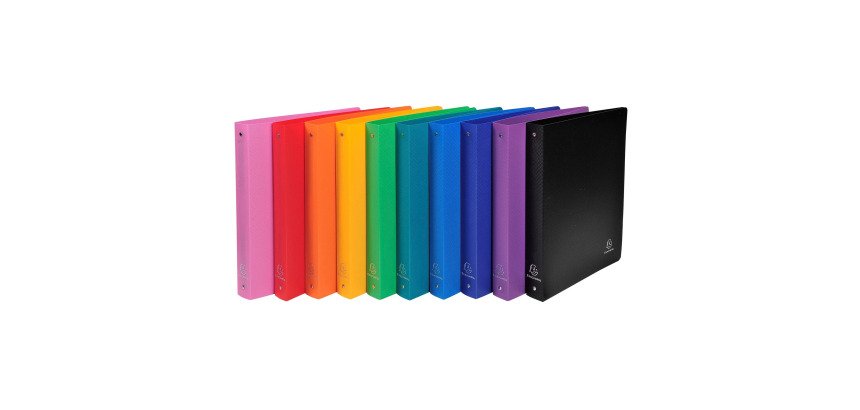 Classeur 4 anneaux plastifié Exacompta Opak A4 Maxi - Dos 4 cm coloris assortis