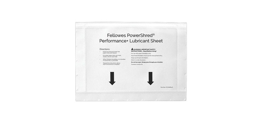 Feuille lubrifiante Fellowes pour destructeur - Paquet de 10